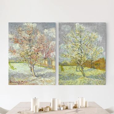 Stampa su tela 2 parti - Vincent Van Gogh - Peach Blossom In The Garden - Verticale 4:3