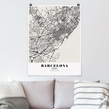 Poster - Mappa Barcelona - Classic - Verticale 4:3