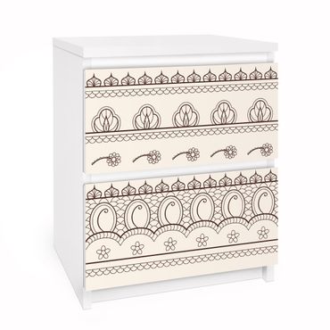 Carta adesiva per mobili IKEA - Malm Cassettiera 2xCassetti - Indian repeat pattern