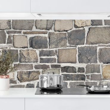 Rivestimento cucina - Effetto muro di pietre naturali