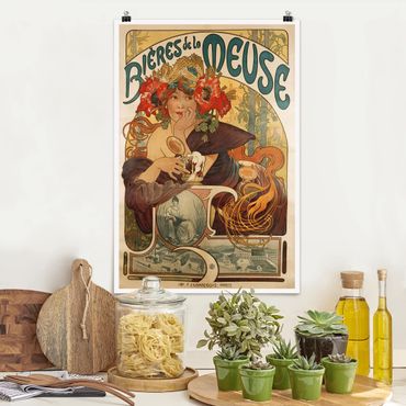 Poster - Alfons Mucha - Poster For La Meuse Beer - Verticale 3:2