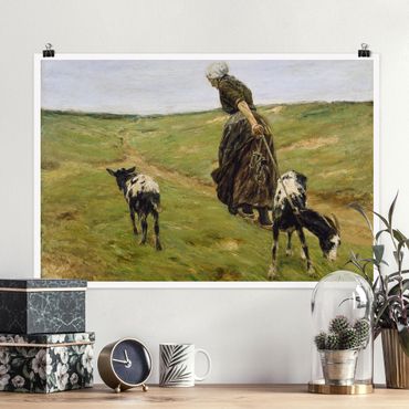 Poster - Max Liebermann - Donna Con Nanny Goats - Orizzontale 2:3