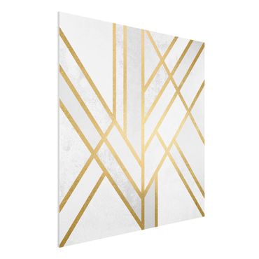 Stampa su Forex - Art Deco Geometria oro bianco - Quadrato 1:1