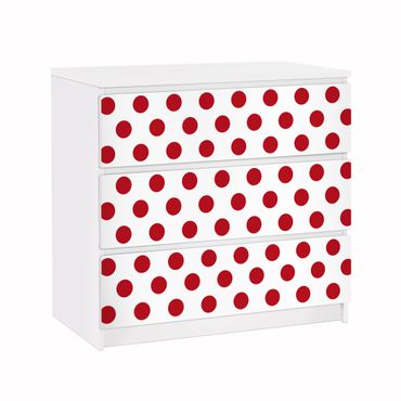 Carta adesiva per mobili IKEA - Malm Cassettiera 3xCassetti - No.DS92 Dot Design Girly White