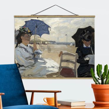 Foto su tessuto da parete con bastone - Claude Monet - Spiaggia a Trouville - Orizzontale 3:4