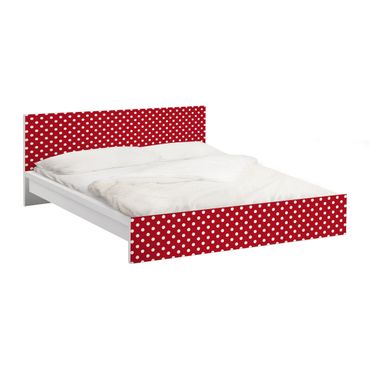 Carta adesiva per mobili IKEA - Malm Letto basso 140x200cm No.DS92 Dot Design Girly Red