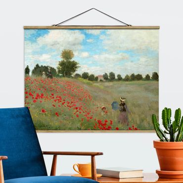 Foto su tessuto da parete con bastone - Claude Monet - Campo di papaveri A Argenteuil - Orizzontale 3:4
