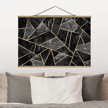 Foto su tessuto da parete con bastone - Elisabeth Fredriksson - Grigio Triangoli d'oro - Orizzontale 2:3