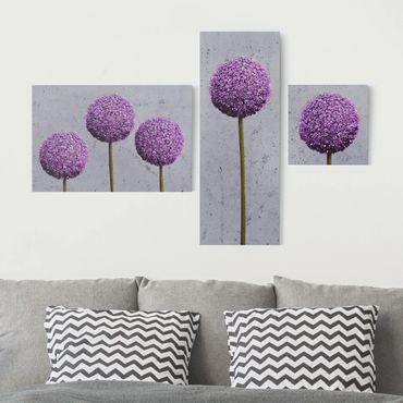 Stampa su tela 3 parti - Allium flower balls - Collage 2