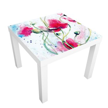 Carta adesiva per mobili IKEA - Lack Tavolino Painted Poppies