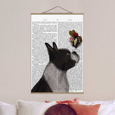 Foto su tessuto da parete con bastone - Reading Animal - Terrier Con Ghiaccio - Verticale 3:2