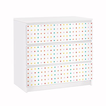 Carta adesiva per mobili IKEA - Malm Cassettiera 3xCassetti - No.UL748 Little Dots