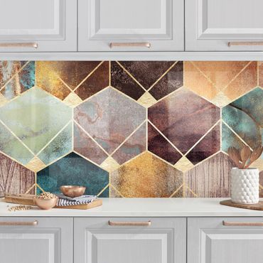 Rivestimenti cucina - Turquoise Geometria Golden Art Deco