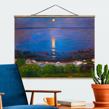 Foto su tessuto da parete con bastone - Edvard Munch - Summer Night On The Sea Beach - Orizzontale 3:4