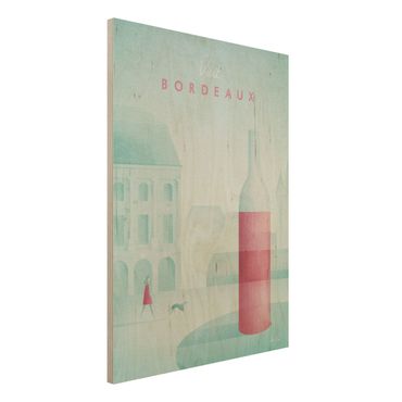 Stampa su legno - Poster viaggio - Bordeaux - Verticale 4:3