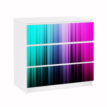 Carta adesiva per mobili IKEA - Malm Cassettiera 3xCassetti - Rainbow Display