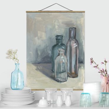 Foto su tessuto da parete con bastone - Ancora vita con vetro Bottiglie I - Verticale 4:3