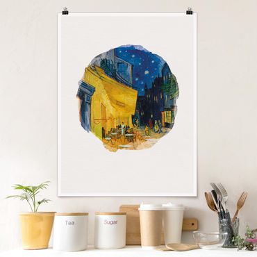 Poster - Acquarelli - Vincent Van Gogh - Terrazza del caffe ad Arles - Verticale 4:3