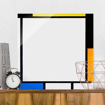 Quadro in vetro - Piet Mondrian - Composizione II - Quadrato 1:1