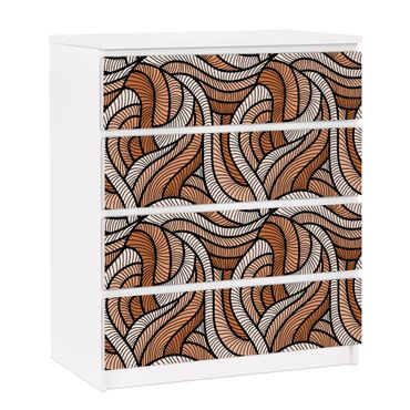 Carta adesiva per mobili IKEA - Malm Cassettiera 4xCassetti - Woodcut in brown