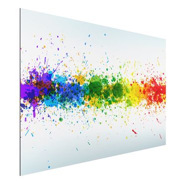 Quadro in alluminio - Rainbow Splatter