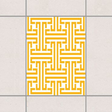 Adesivo per piastrelle - Decorative Labyrinth Melon Yellow 20cm x 20cm