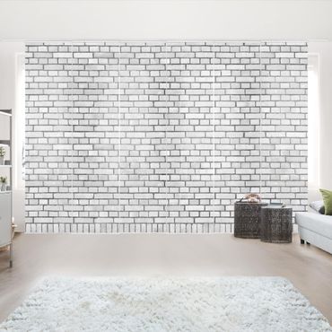 Tende scorrevoli set - Brick Wallpaper White London