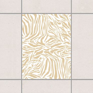 Adesivo per piastrelle - Zebra Design Light Brown 10cm x 10cm