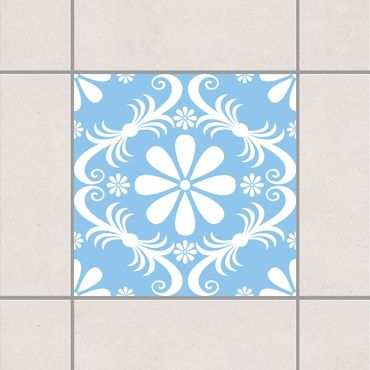 Adesivo per piastrelle - Flower Design Light Blue 25cm x 20cm
