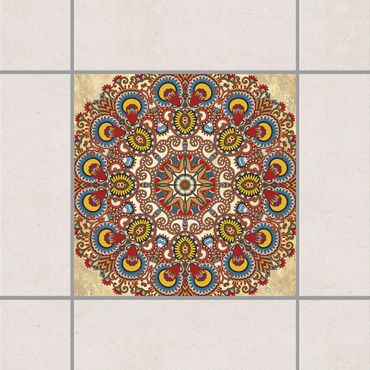 Adesivo per piastrelle - Coloured Mandala 25cm x 20cm