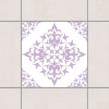 Adesivo per piastrelle - Tile Pattern White Lavender 25cm x 20cm