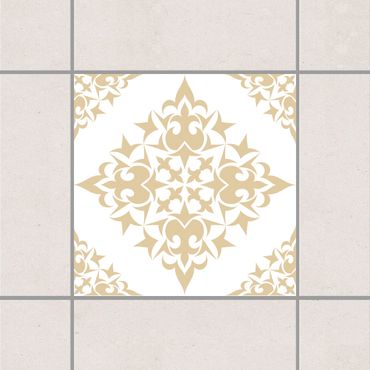 Adesivo per piastrelle - Tile Pattern White Light Brown 10cm x 10cm