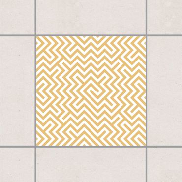 Adesivo per piastrelle - Geometric Pattern Design Yellow 25cm x 20cm
