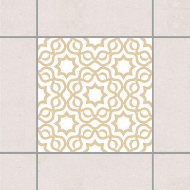 Adesivo per piastrelle - Islamic White Light Brown 15cm x 15cm