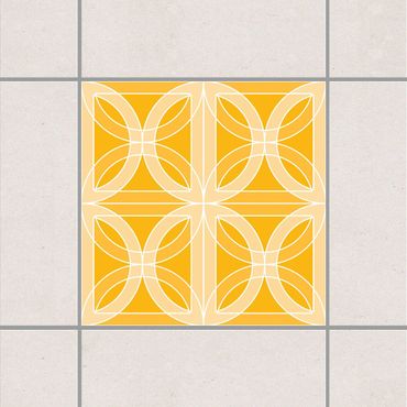 Adesivo per piastrelle - Circular Tile Design Melon Yellow 25cm x 20cm