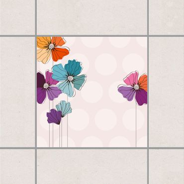 Adesivo per piastrelle - Mosaic Tiles Spring Set 25cm x 20cm