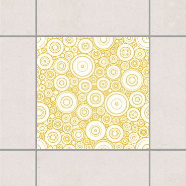 Adesivo per piastrelle - Secession White Lemon Yellow 15cm x 15cm