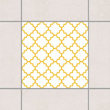 Adesivo per piastrelle - Traditional Quatrefoil White Melon Yellow 25cm x 20cm