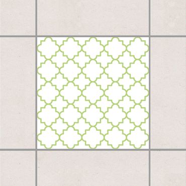 Adesivo per piastrelle - Traditional Quatrefoil White Spring Green 25cm x 20cm