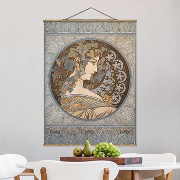 Foto su tessuto da parete con bastone - Alfons Mucha - Synthia - Verticale 4:3
