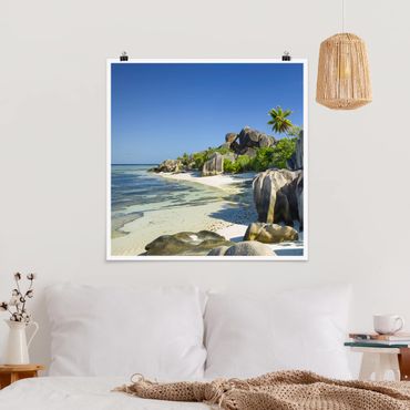 Poster - Dream Beach Seychelles - Quadrato 1:1
