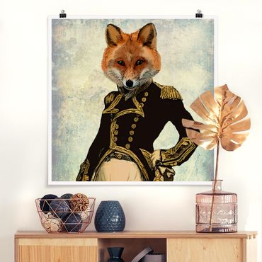 Poster - Ritratto Animal - Fox Admiral - Quadrato 1:1