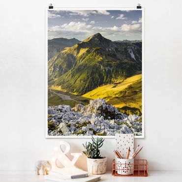 Poster - Montagne e valle delle Alpi Lechtal in Tirolo - Verticale 4:3