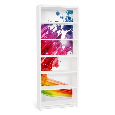 Carta adesiva per mobili IKEA - Billy Libreria - Rainbow Wave and Bubbles