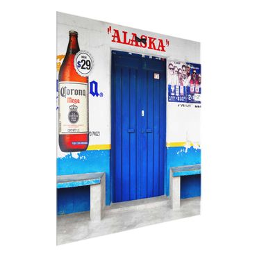 Quadro in vetro - ALASKA Blue Bar - Quadrato 1:1