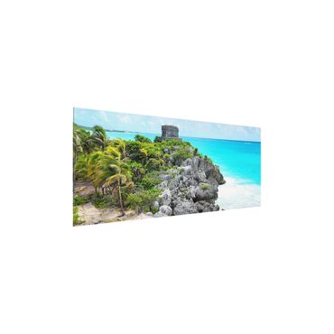 Quadro in vetro - Caribbean Coast Tulum ruins - Panoramico
