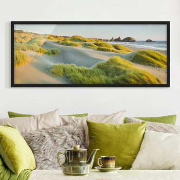 Poster con cornice - Dune Ed Erbe Al Mare - Panorama formato orizzontale