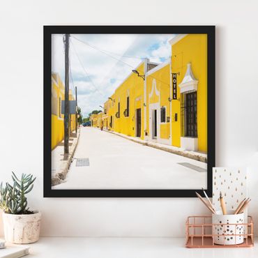 Poster con cornice - City In Yellow - Quadrato 1:1