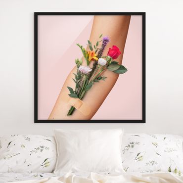 Poster con cornice - Braccio con i fiori - Quadrato 1:1
