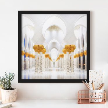Poster con cornice - Mosque In Gold - Quadrato 1:1